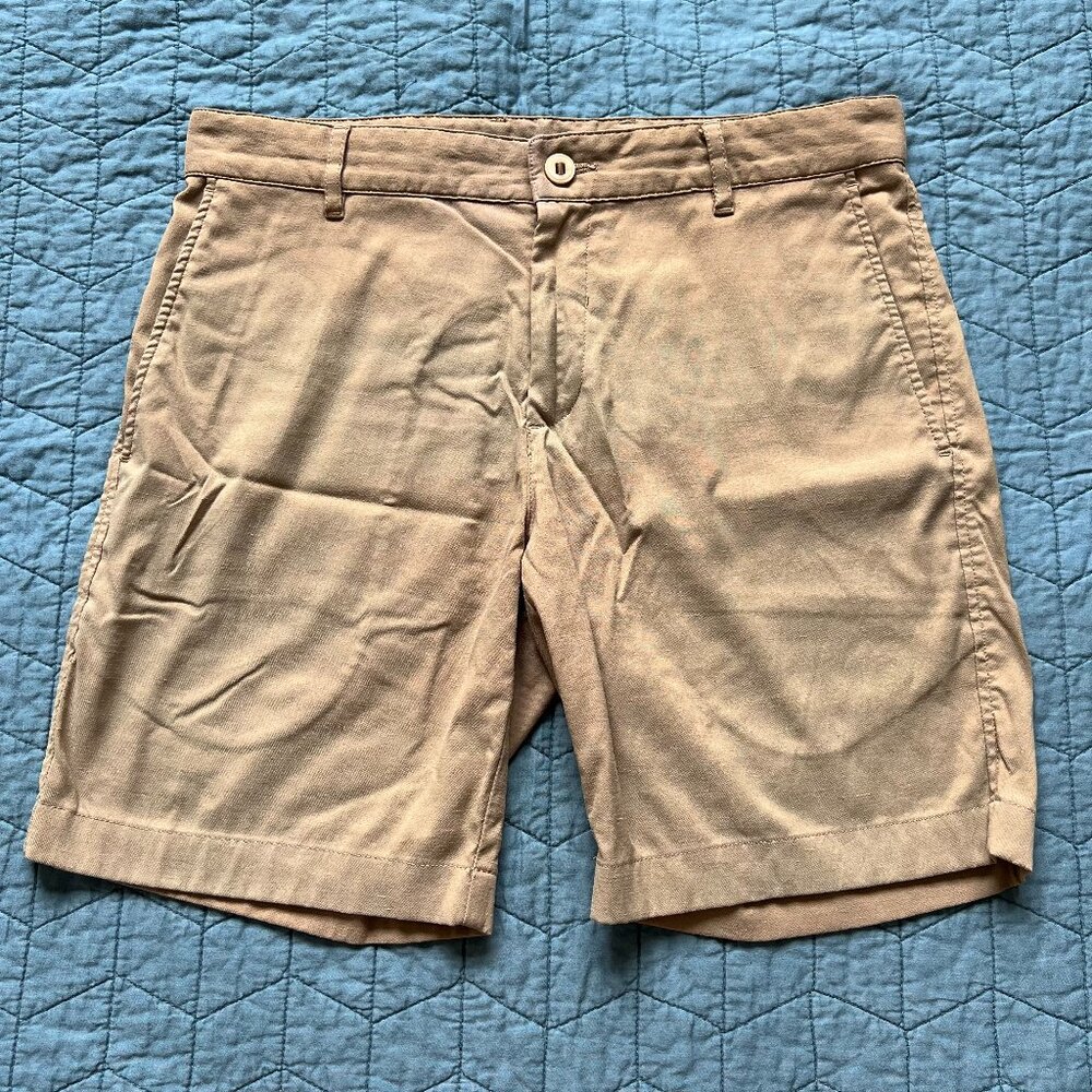 Outlier Men's New Way Shorts 31 khaki, 8" inseam